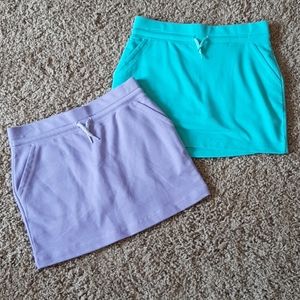 Girls skorts, teal and light purple
